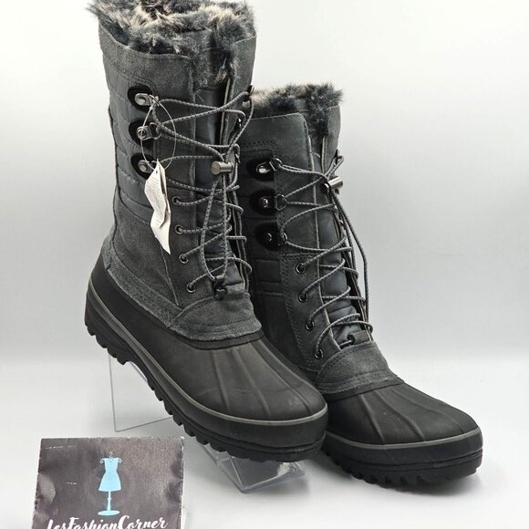 NWT Lands' End Women's Gray Squall Insulated Waterproof Snow Boots Sz 9B 2914 - Picture 4 of 15